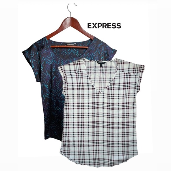 Express V-neck blouse Size:S and one crew neck size:xs - Picture 1 of 16